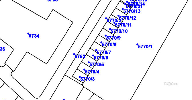 Parcela st. 5770/7 v KÚ Karviná-Doly, Katastrální mapa