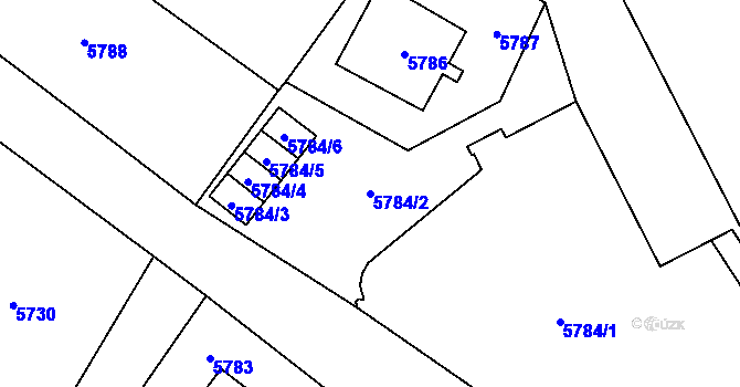 Parcela st. 5784/2 v KÚ Karviná-Doly, Katastrální mapa