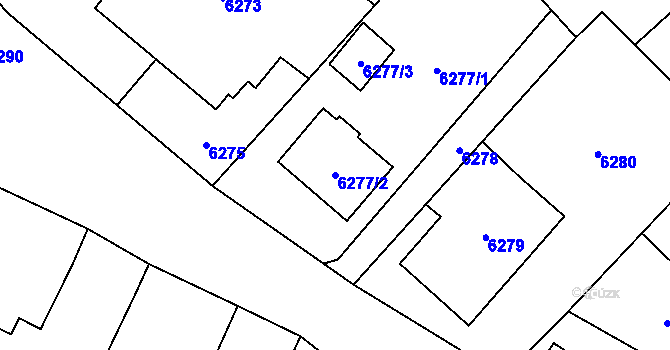 Parcela st. 6277/2 v KÚ Karviná-Doly, Katastrální mapa