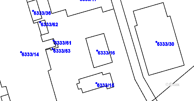 Parcela st. 6333/16 v KÚ Karviná-Doly, Katastrální mapa