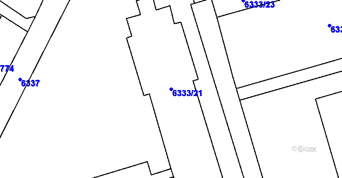 Parcela st. 6333/21 v KÚ Karviná-Doly, Katastrální mapa