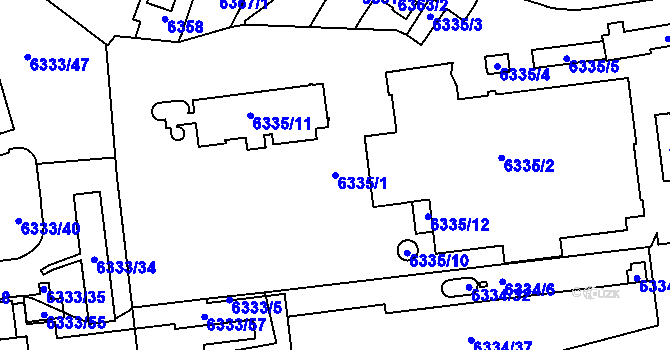 Parcela st. 6335/1 v KÚ Karviná-Doly, Katastrální mapa