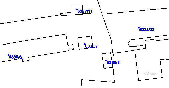 Parcela st. 6335/7 v KÚ Karviná-Doly, Katastrální mapa