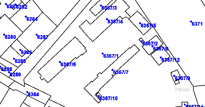 Parcela st. 6367/1 v KÚ Karviná-Doly, Katastrální mapa