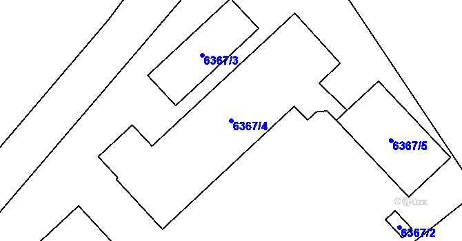 Parcela st. 6367/4 v KÚ Karviná-Doly, Katastrální mapa