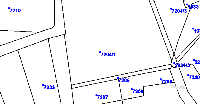 Parcela st. 7204/1 v KÚ Karviná-Doly, Katastrální mapa