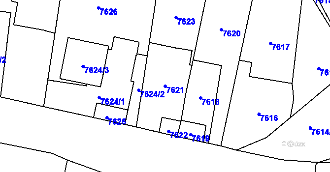 Parcela st. 7621 v KÚ Karviná-Doly, Katastrální mapa