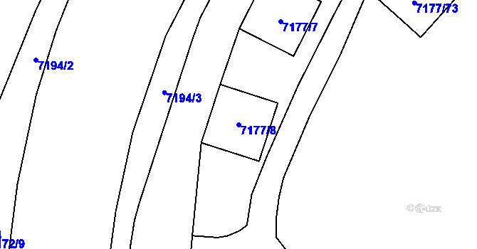 Parcela st. 7177/8 v KÚ Karviná-Doly, Katastrální mapa