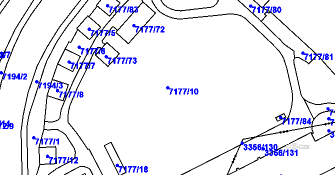Parcela st. 7177/10 v KÚ Karviná-Doly, Katastrální mapa