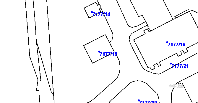 Parcela st. 7177/15 v KÚ Karviná-Doly, Katastrální mapa
