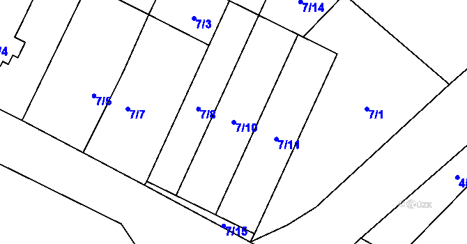 Parcela st. 7/10 v KÚ Staré Město u Karviné, Katastrální mapa
