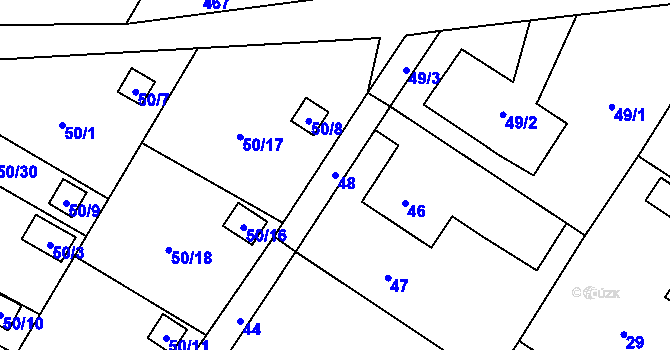 Parcela st. 48 v KÚ Staré Město u Karviné, Katastrální mapa