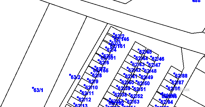 Parcela st. 62/5 v KÚ Staré Město u Karviné, Katastrální mapa