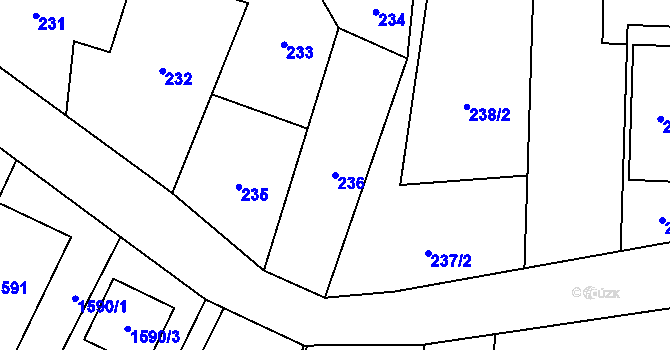 Parcela st. 236 v KÚ Staré Město u Karviné, Katastrální mapa