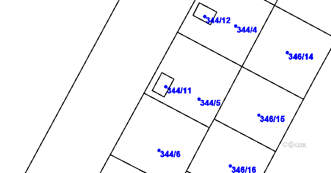 Parcela st. 344/11 v KÚ Staré Město u Karviné, Katastrální mapa