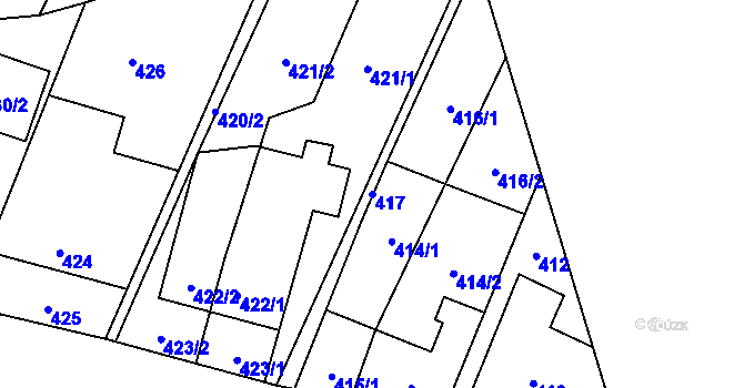 Parcela st. 417 v KÚ Staré Město u Karviné, Katastrální mapa