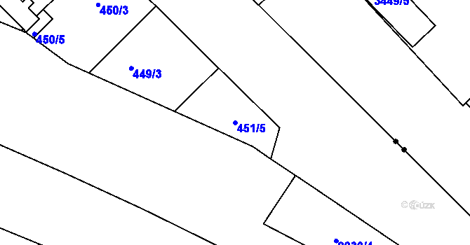Parcela st. 451/5 v KÚ Staré Město u Karviné, Katastrální mapa