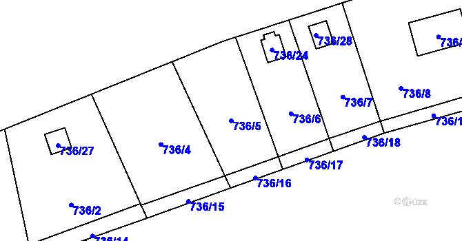 Parcela st. 736/5 v KÚ Staré Město u Karviné, Katastrální mapa