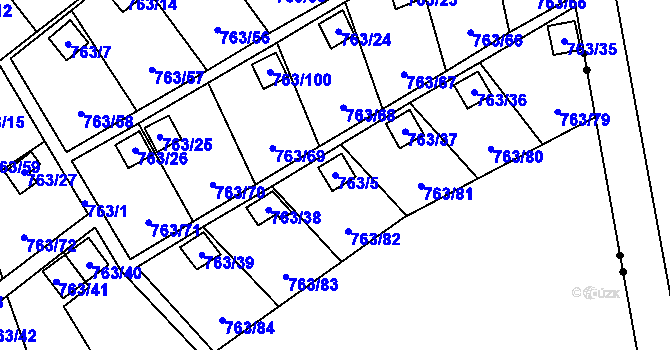 Parcela st. 763/5 v KÚ Staré Město u Karviné, Katastrální mapa