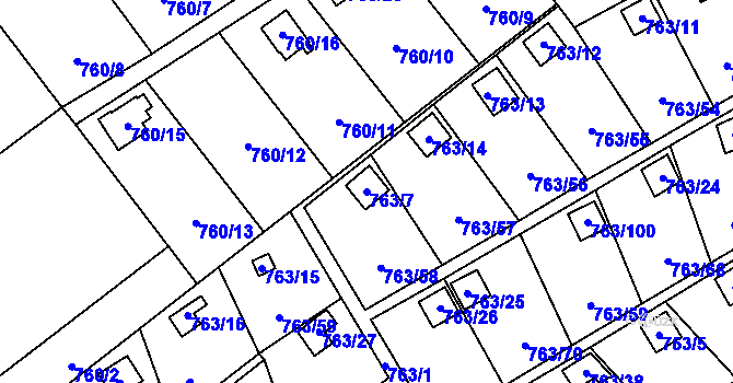 Parcela st. 763/7 v KÚ Staré Město u Karviné, Katastrální mapa