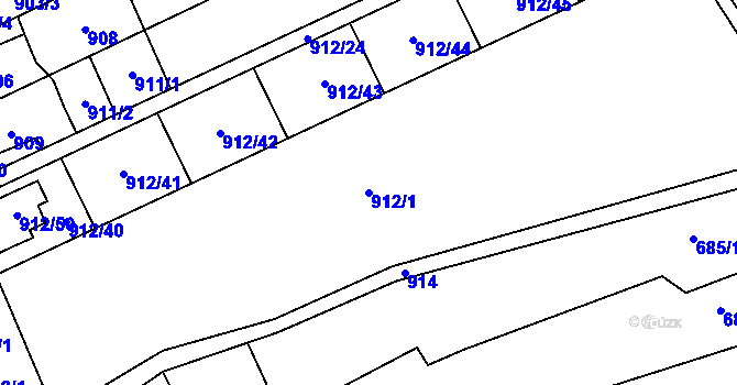 Parcela st. 912/1 v KÚ Staré Město u Karviné, Katastrální mapa