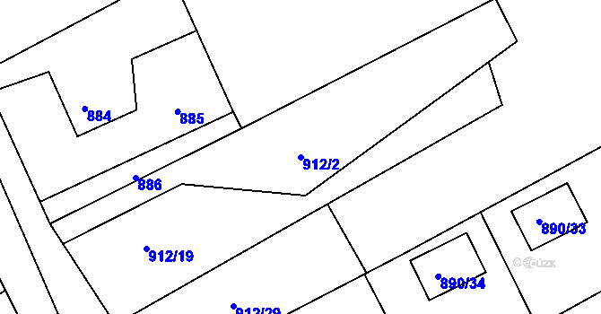 Parcela st. 912/2 v KÚ Staré Město u Karviné, Katastrální mapa