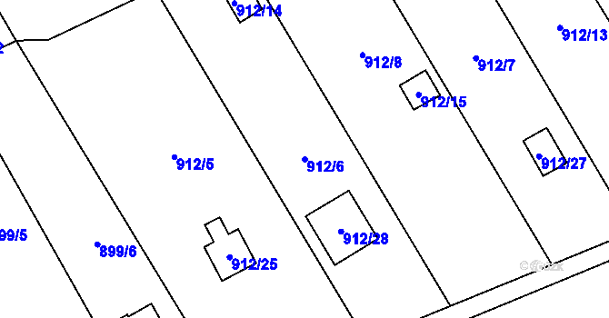 Parcela st. 912/6 v KÚ Staré Město u Karviné, Katastrální mapa