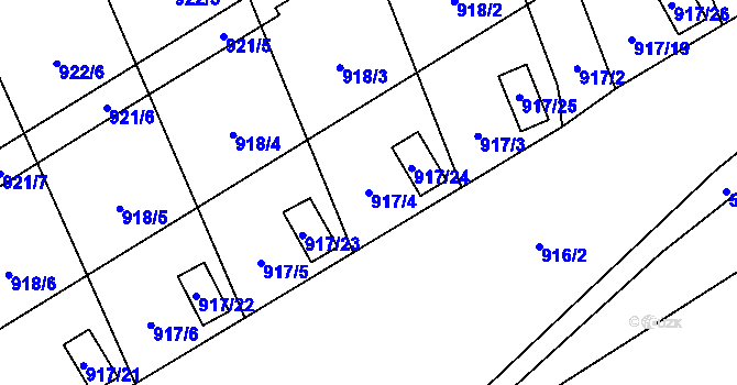 Parcela st. 917/4 v KÚ Staré Město u Karviné, Katastrální mapa