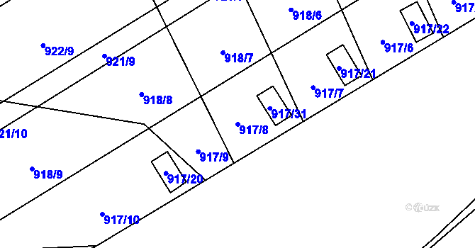 Parcela st. 917/8 v KÚ Staré Město u Karviné, Katastrální mapa