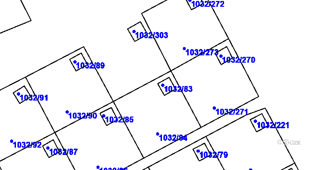 Parcela st. 1032/83 v KÚ Staré Město u Karviné, Katastrální mapa