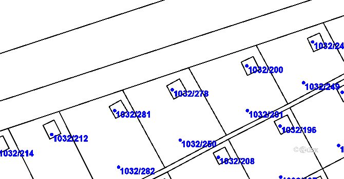 Parcela st. 1032/278 v KÚ Staré Město u Karviné, Katastrální mapa