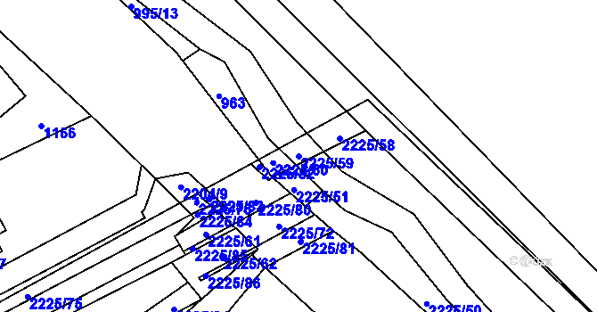 Parcela st. 2225/59 v KÚ Staré Město u Karviné, Katastrální mapa