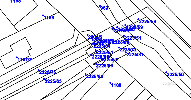 Parcela st. 2225/61 v KÚ Staré Město u Karviné, Katastrální mapa