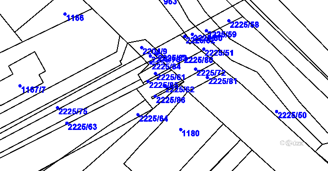 Parcela st. 2225/62 v KÚ Staré Město u Karviné, Katastrální mapa