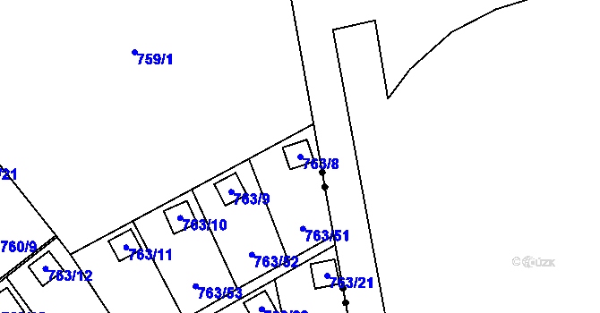 Parcela st. 763/8 v KÚ Staré Město u Karviné, Katastrální mapa