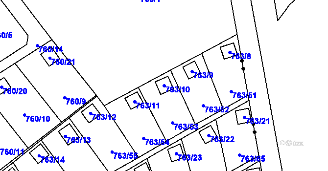Parcela st. 763/10 v KÚ Staré Město u Karviné, Katastrální mapa