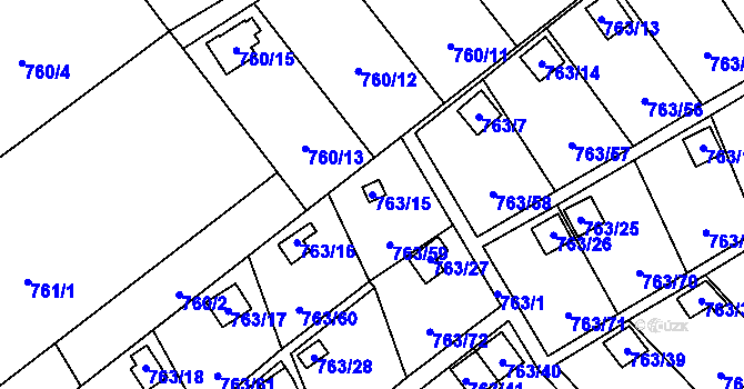 Parcela st. 763/15 v KÚ Staré Město u Karviné, Katastrální mapa