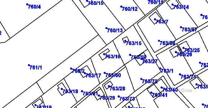 Parcela st. 763/16 v KÚ Staré Město u Karviné, Katastrální mapa