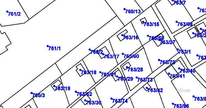 Parcela st. 763/17 v KÚ Staré Město u Karviné, Katastrální mapa