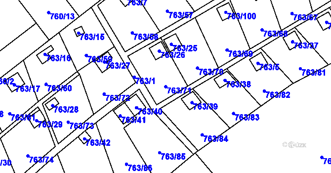 Parcela st. 763/71 v KÚ Staré Město u Karviné, Katastrální mapa