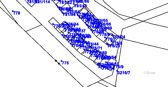 Parcela st. 776/72 v KÚ Staré Město u Karviné, Katastrální mapa