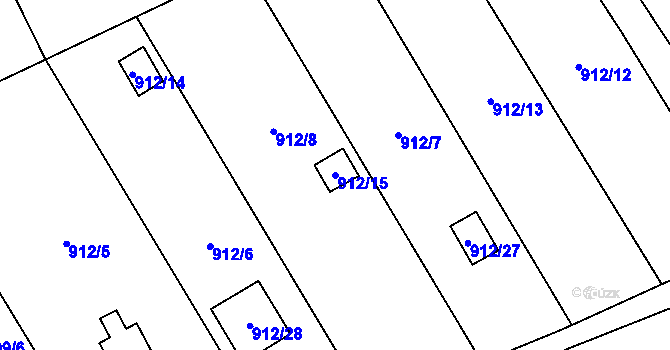 Parcela st. 912/15 v KÚ Staré Město u Karviné, Katastrální mapa