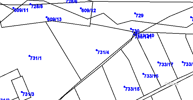 Parcela st. 731/4 v KÚ Staré Město u Karviné, Katastrální mapa