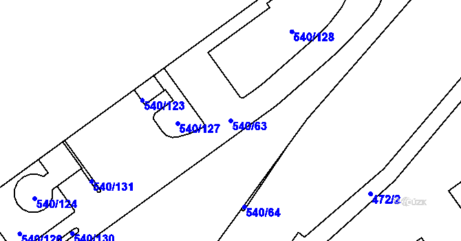 Parcela st. 540/63 v KÚ Staré Město u Karviné, Katastrální mapa