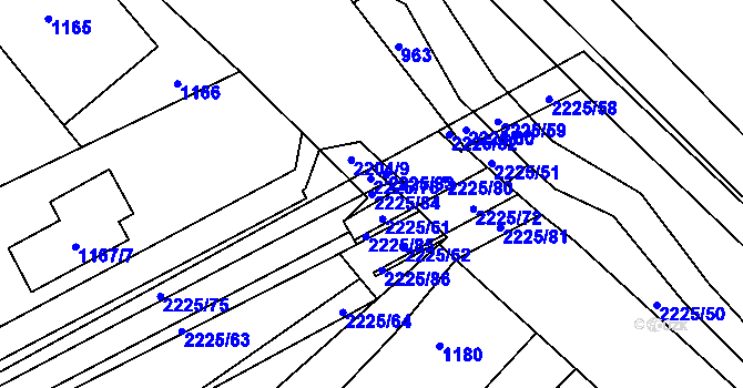 Parcela st. 2225/84 v KÚ Staré Město u Karviné, Katastrální mapa
