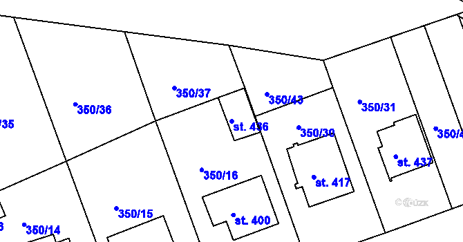 Parcela st. 436 v KÚ Kařez, Katastrální mapa