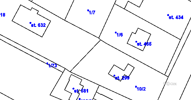 Parcela st. 10/3 v KÚ Kařez, Katastrální mapa