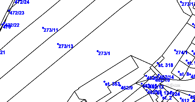 Parcela st. 273/1 v KÚ Kařez, Katastrální mapa