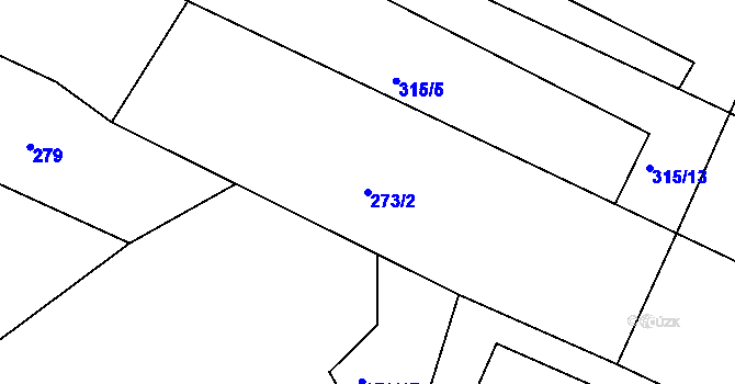 Parcela st. 273/2 v KÚ Kařez, Katastrální mapa