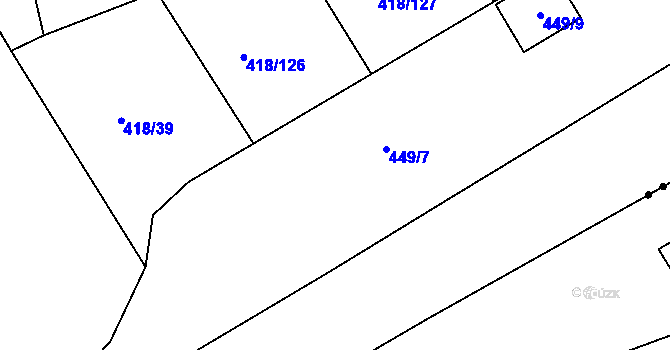 Parcela st. 449/5 v KÚ Kařez, Katastrální mapa